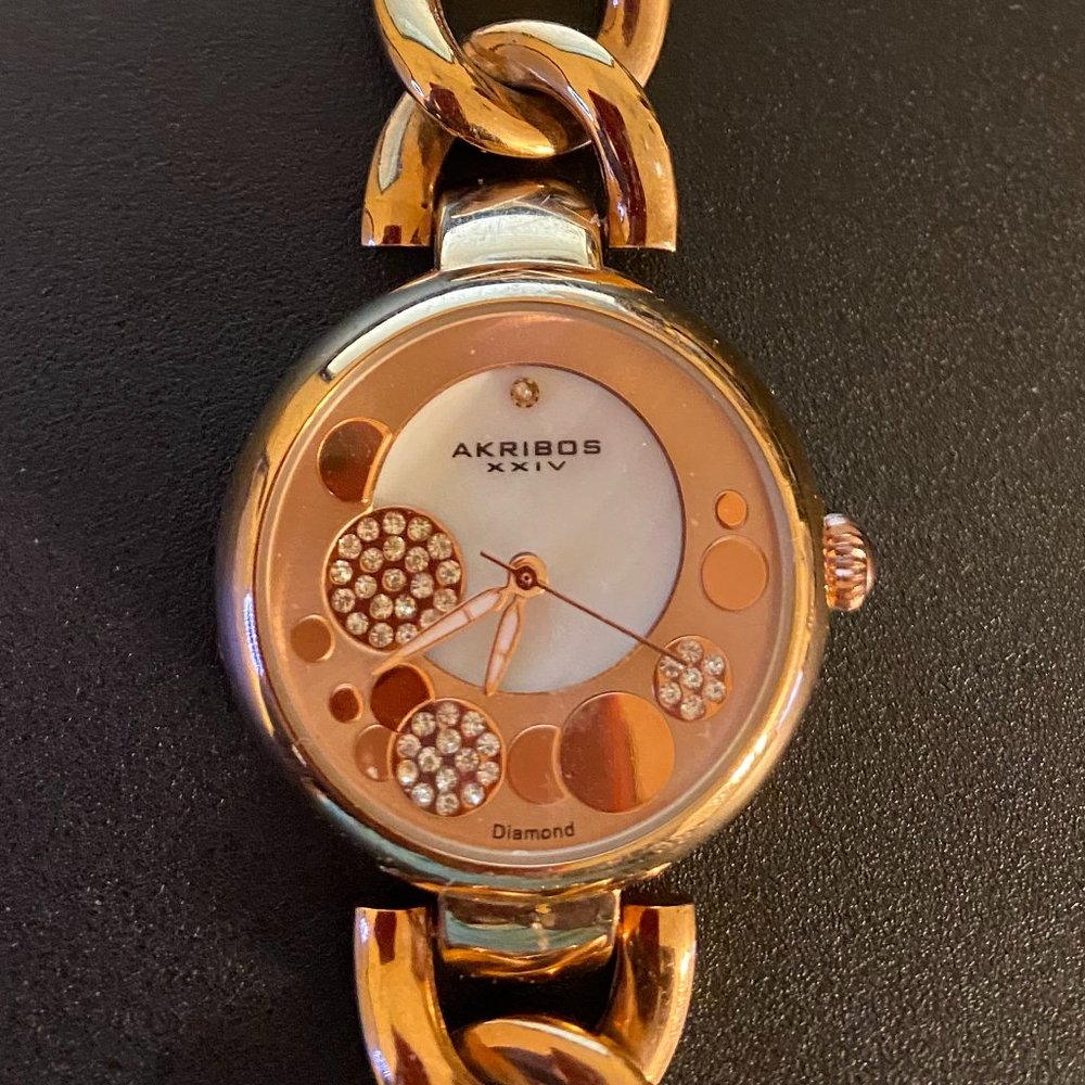 AKRIBOS XXIV Rose Gold-tone Ladies Watch